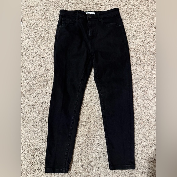 Zara Men’s Black Denim Jeans Size 32 Skinny - Picture 2 of 4
